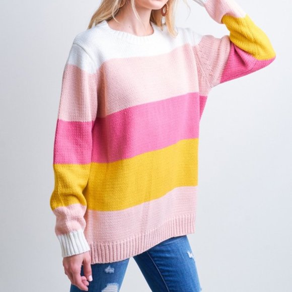 12 Pm By Mon Ami Sweaters - Colorblock Striped Sweater NWT